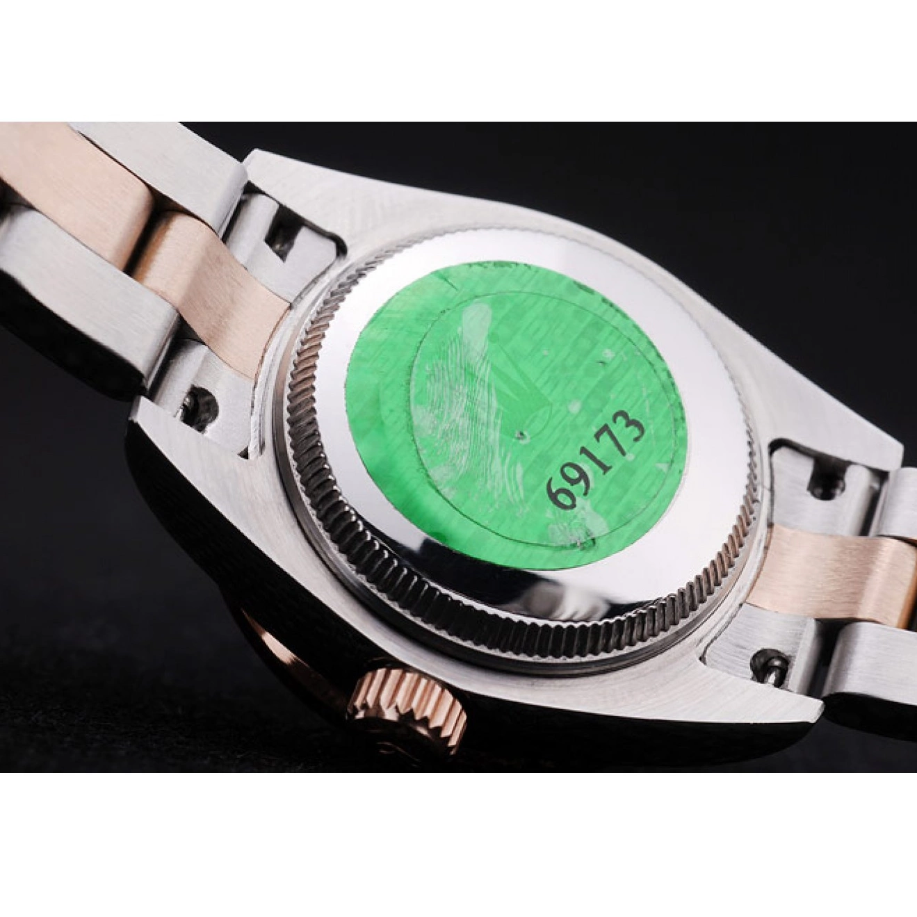 Aaa fake watches Gold Bezel Rose Brown Rolex Dial Polished Datejust Diamonds 7475 0825
